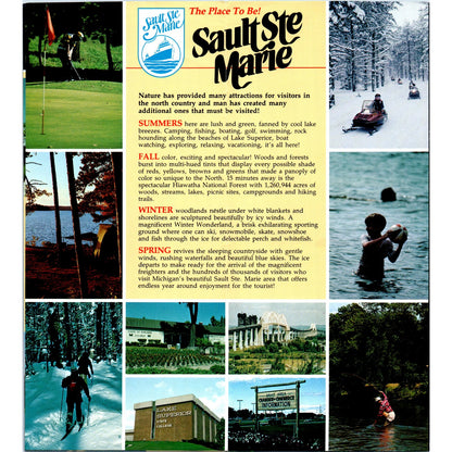 Vintage Sault Ste Marie MI The Place to Be Map & Travel Brochure TF4-B1