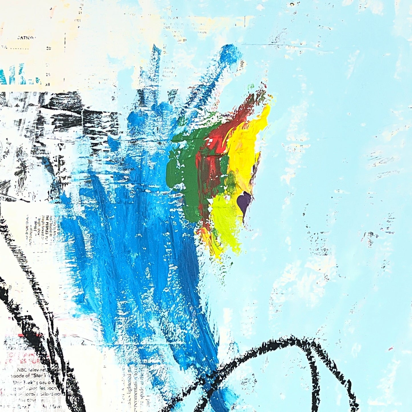 Original Mixed Media Abstract Modern Art Painting 18x24 "Hygeiolatry" Signed