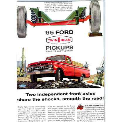 1965 Ford Pickup Truck Red Automobile Car - Vintage Magazine Ad D20