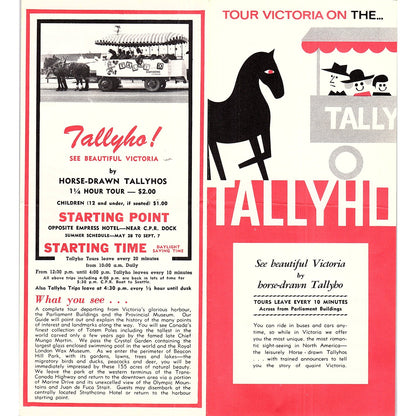 Tallyho Horse Drawn Tours of Victoria BC Travel Brochure TH2-TB4