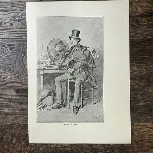 Captain Costigan Frederick Barnard Pendennis Antique Engraving 9x12 V10