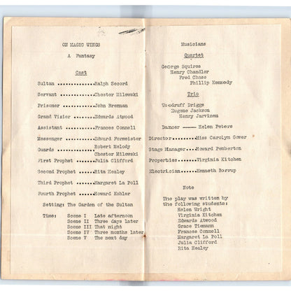 1934 East Hartford High School Class Night Exercises Program AE7