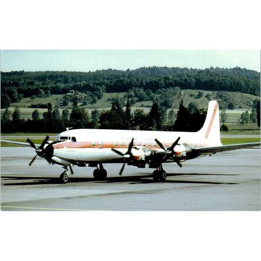 Transair Sweden Douglas DC-7 Vintage Postcard TG8-PC