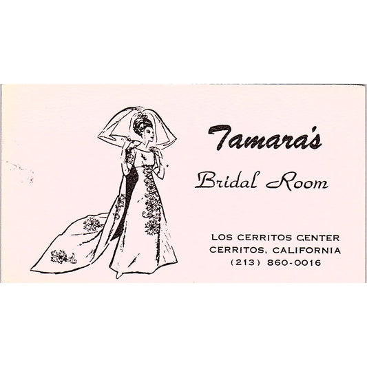 Tamara's Bridal Room Los Cerritos Center CA Vintage Business Card SE5-B4