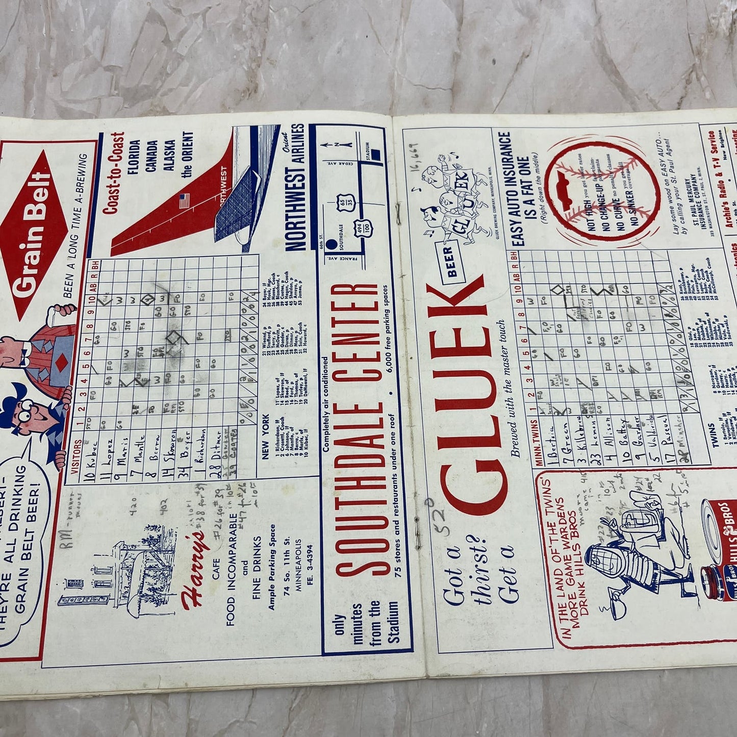 Minnesota Twins 1961 Official Program And Scorecard MLB Baseball TI9-P4