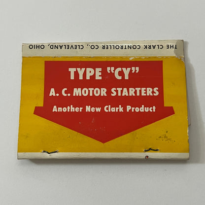 Type "CY" A.C. Motor Starters Clark Controller Co Cleveland Matchbook TB6-MB1-1