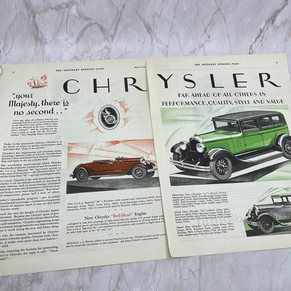 Chrysler Red-Head Engine 2 Pages 1928 Original Magazine Advertisement FL6-8