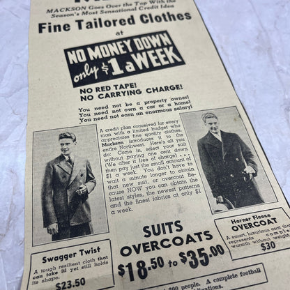 Mackson Tailors 6th St. 6x12" 1935 Minneapolis Journal Advertisement D10