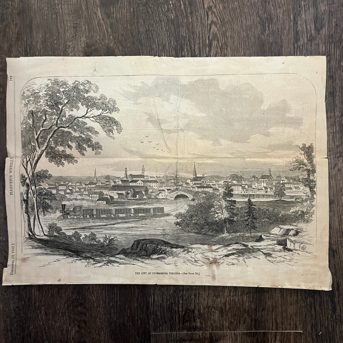 General Banks Encampment Long Island NY Original 1863 Civil War Engraving C94