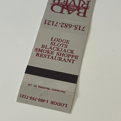 Bad River Lodge Casino Eau Claire WI Vintage Matchbook Cover TB6-MB2-6