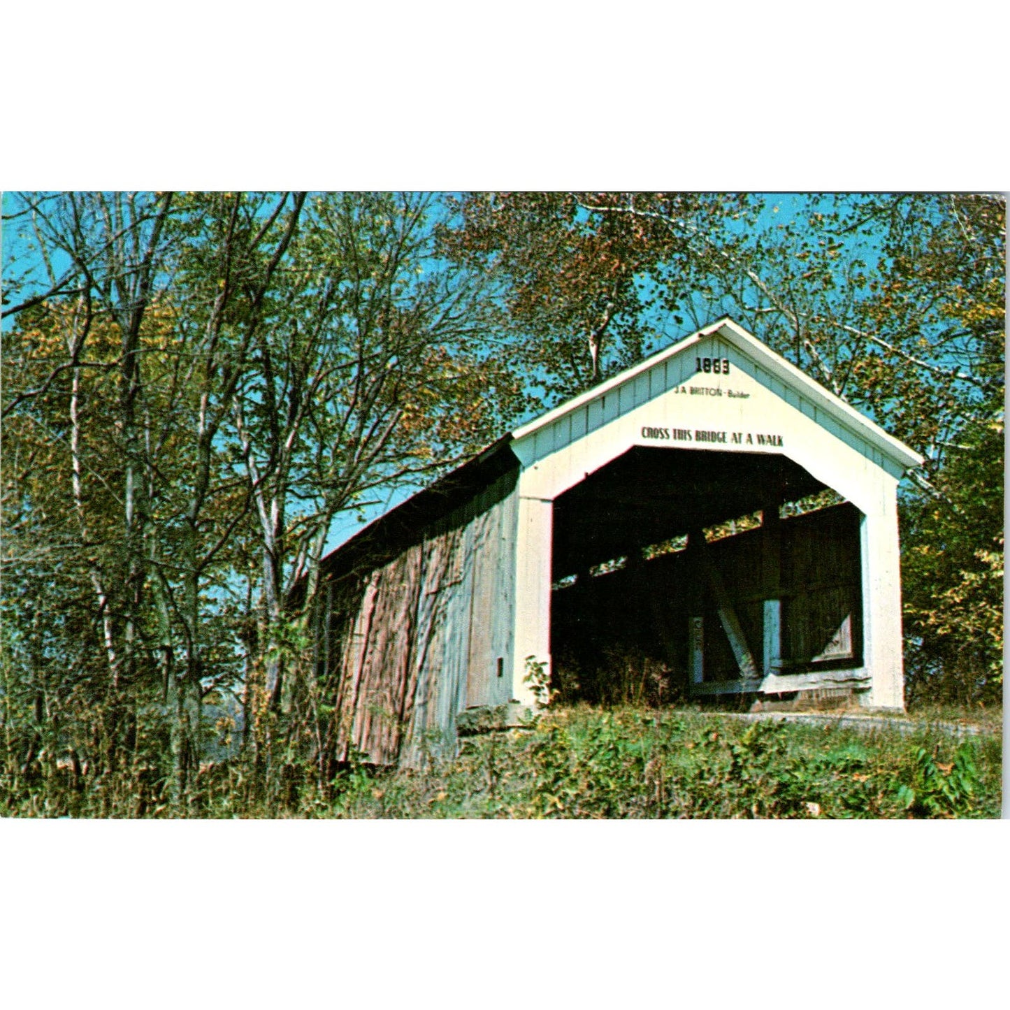 Sim Smith Bridge Parke County Indiana #23 Covered Bridge Postcard PB10
