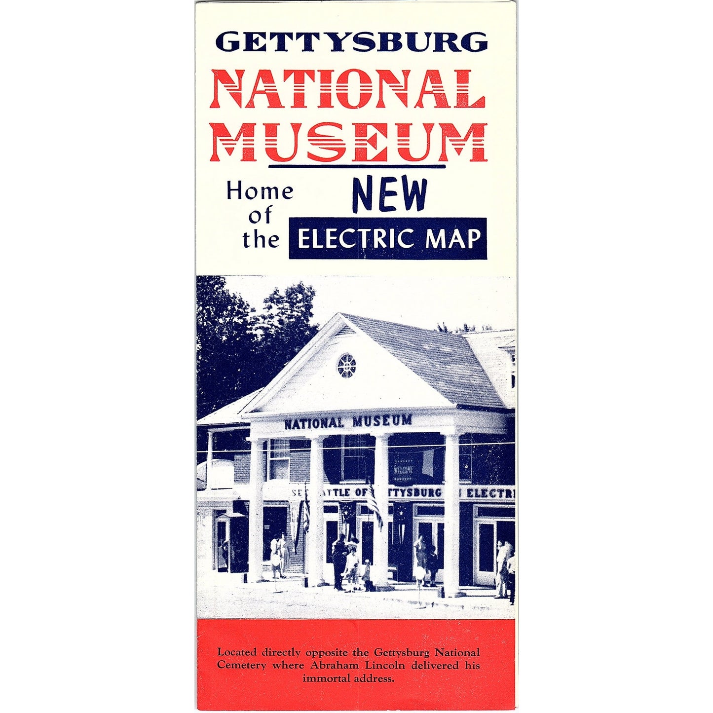 Vintage Gettysburg National Museum New Electric Map Travel Brochure TH2-TB1