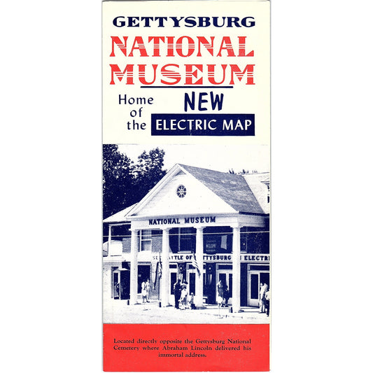 Vintage Gettysburg National Museum New Electric Map Travel Brochure TH2-TB1