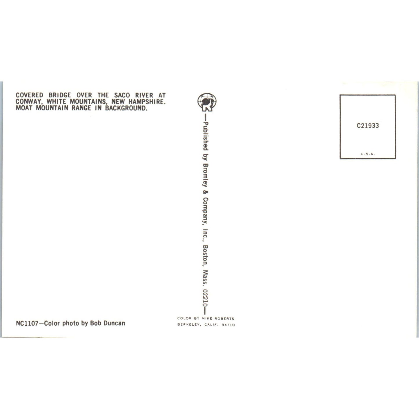 White Mountains Swift River Conway NH Vintage Covered Bridge Postcard PC13