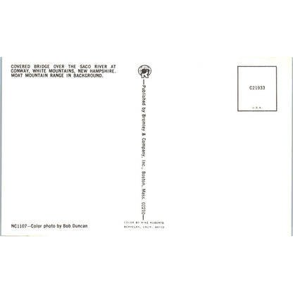 White Mountains Swift River Conway NH Vintage Covered Bridge Postcard PC13