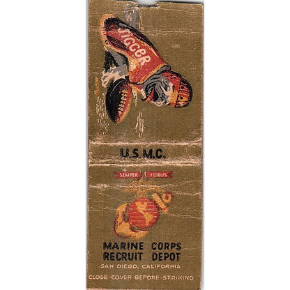 USMC Marine Corps Recruit Depot San Diego Jigger Dog Vtg Matchbook Cover SC7-Y11
