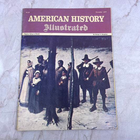 1977 Nov - American History Illustrated Magazine - Pilgrims Going to Church M21