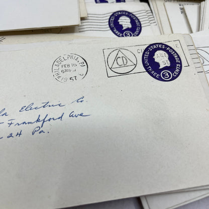 Huge Lot 50+ Philadelphia Electric Company 1957 Postal Cover Envelopes TG7-PEC2