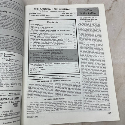 1985 Oct American Bee Journal Magazine Bees Beekeeping Honey M8