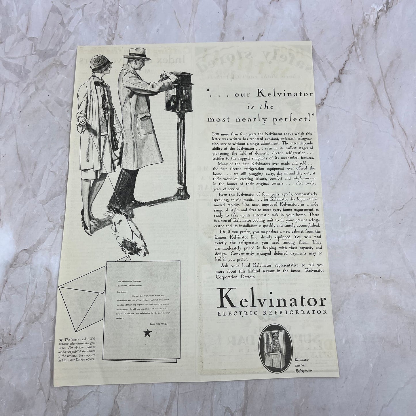 Kelvinator Electric Refrigerators 1928 Original Magazine Advertisement FL6-8