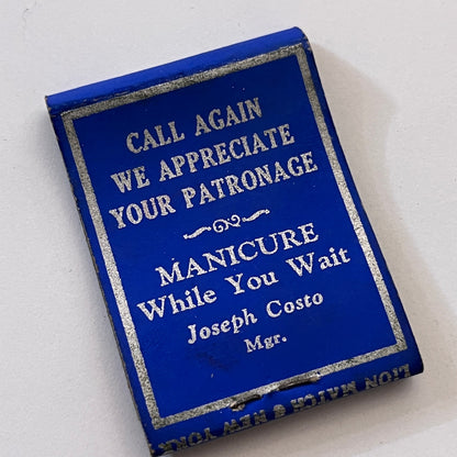 Hotel Brunswick Barber Shop 520 Boylston St Boston Matchbook Cover TB8-MB3-8