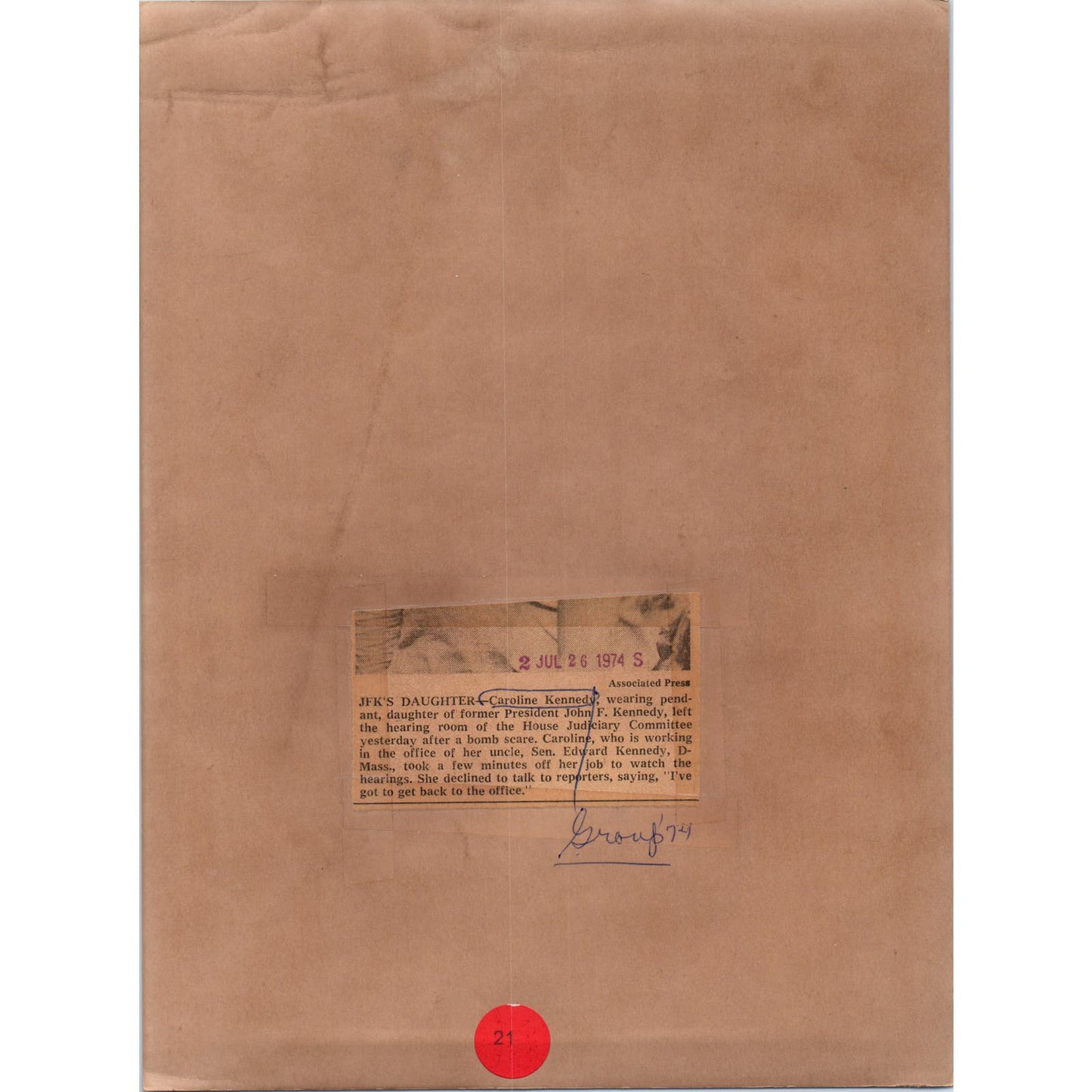 Caroline Kennedy after Bomb Scare 1974 8x10 Original Press Photo D1-P