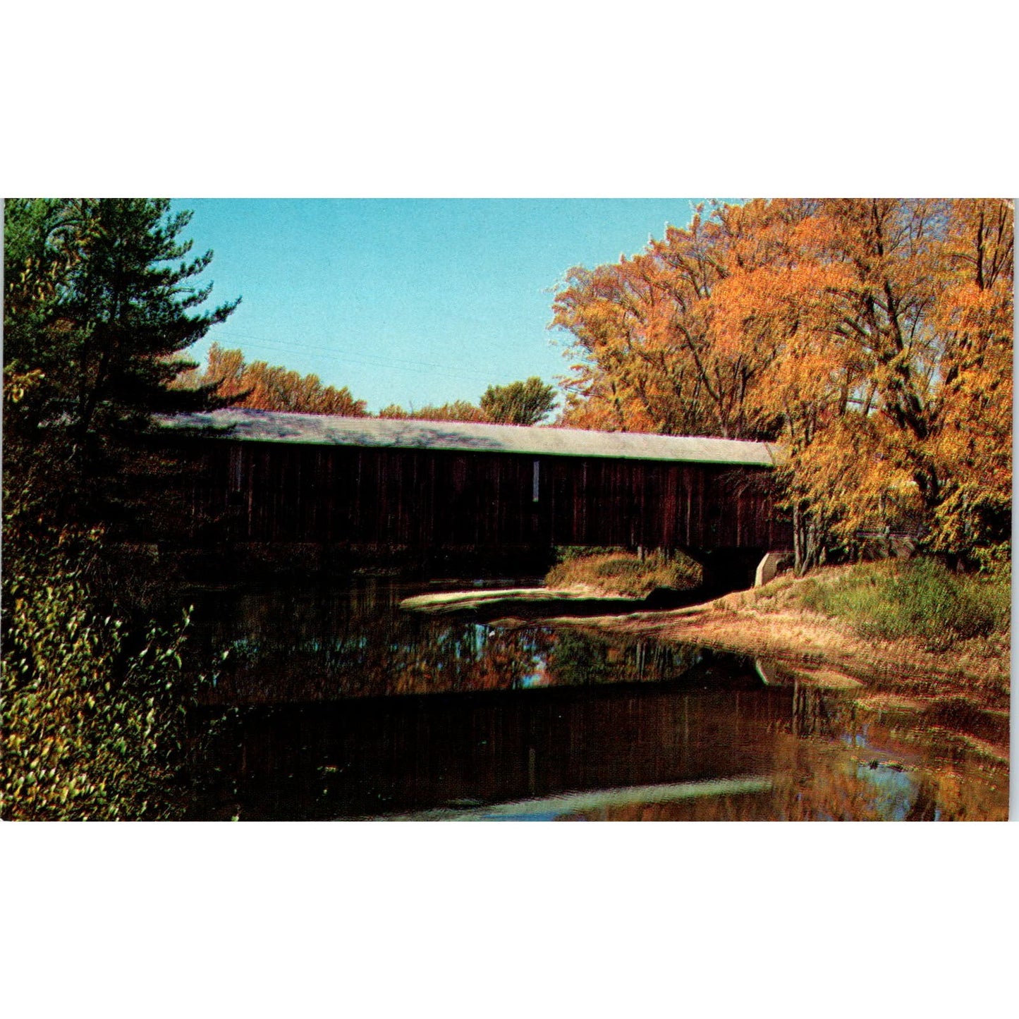 Whittier Bridge West Ossipee NH Vintage Covered Bridge Postcard PC16