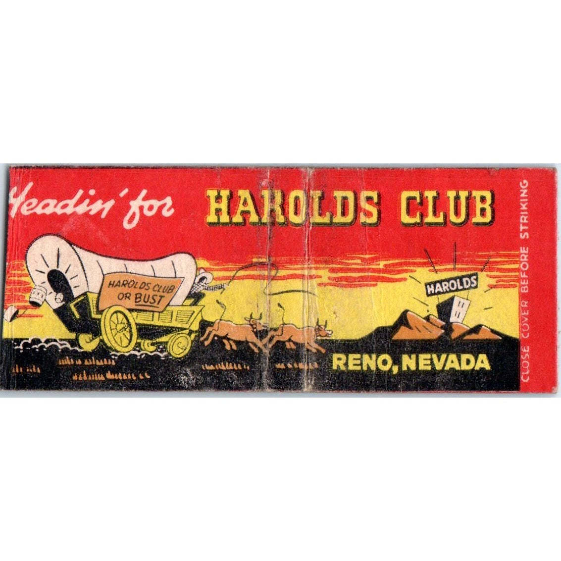 Harolds Club Reno Nevada Vintage Matchbook Cover SD2-Y2