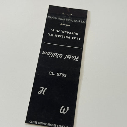 Hotel William Buffalo NY Vintage Matchbook Cover TB6-MB2-1