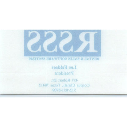 Les Feldser Retail & Sales Software Systems Corpus Christi Business Card SD8-B4