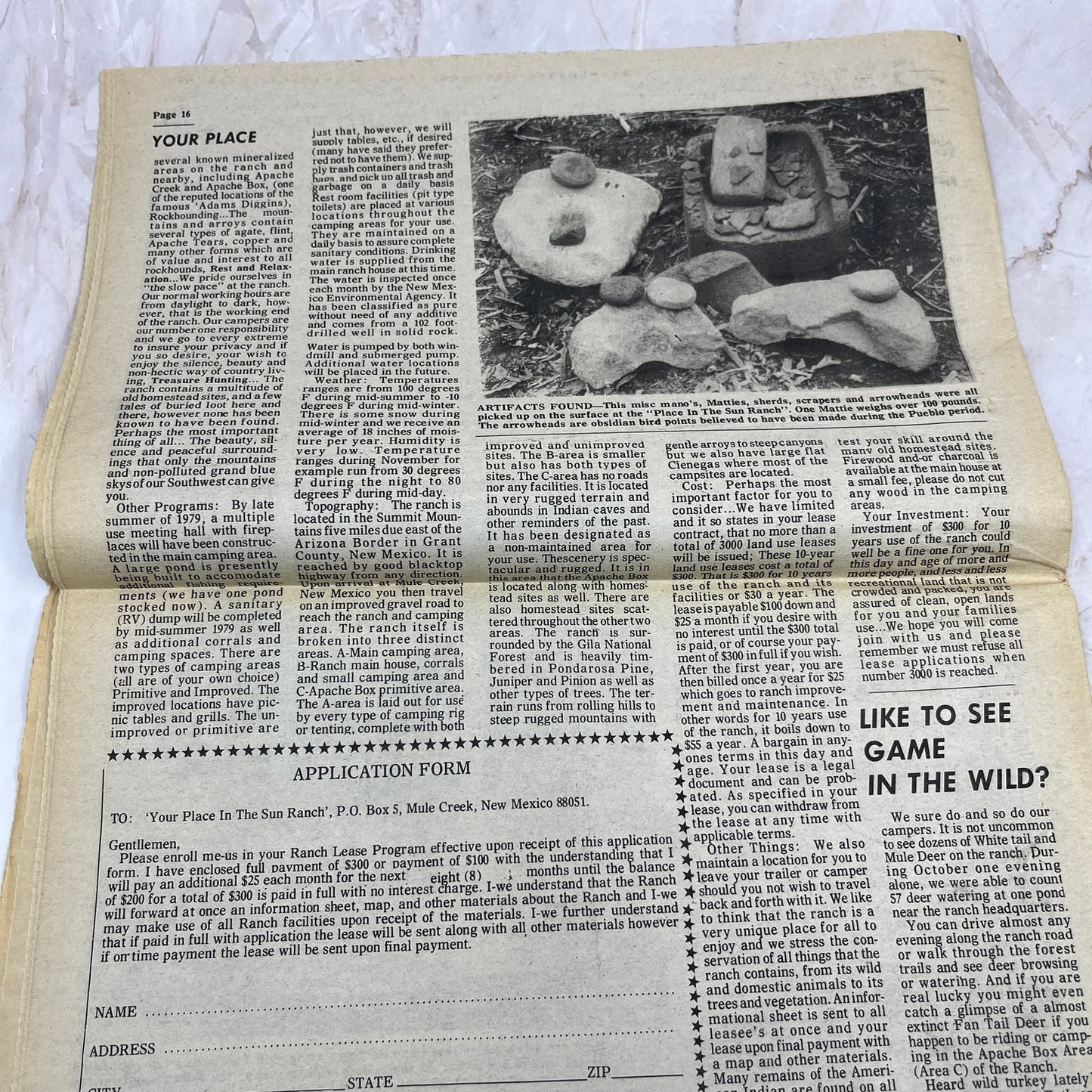 1979 Your Place In The Sun Ranch Newsletter Mule Creek New Mexico M11