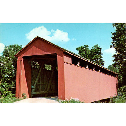 Franklin County Indiana Old Enochsburg Covered Bridge Postcard PB10