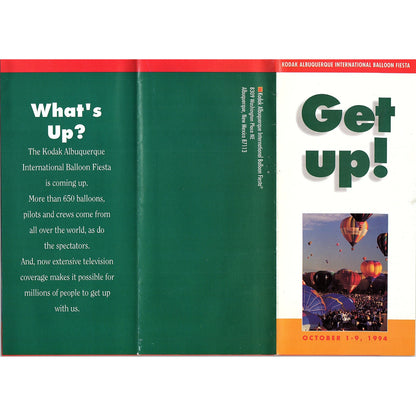 1994 Get Up! Albuquerque International Balloon Fiesta Travel Brochure TH2-TB1