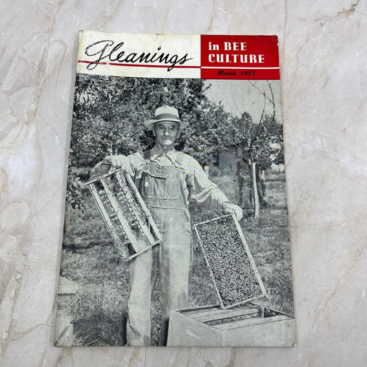 1957 March Gleanings in Bee Culture Magazine Bees Beekeeping Honey TD7