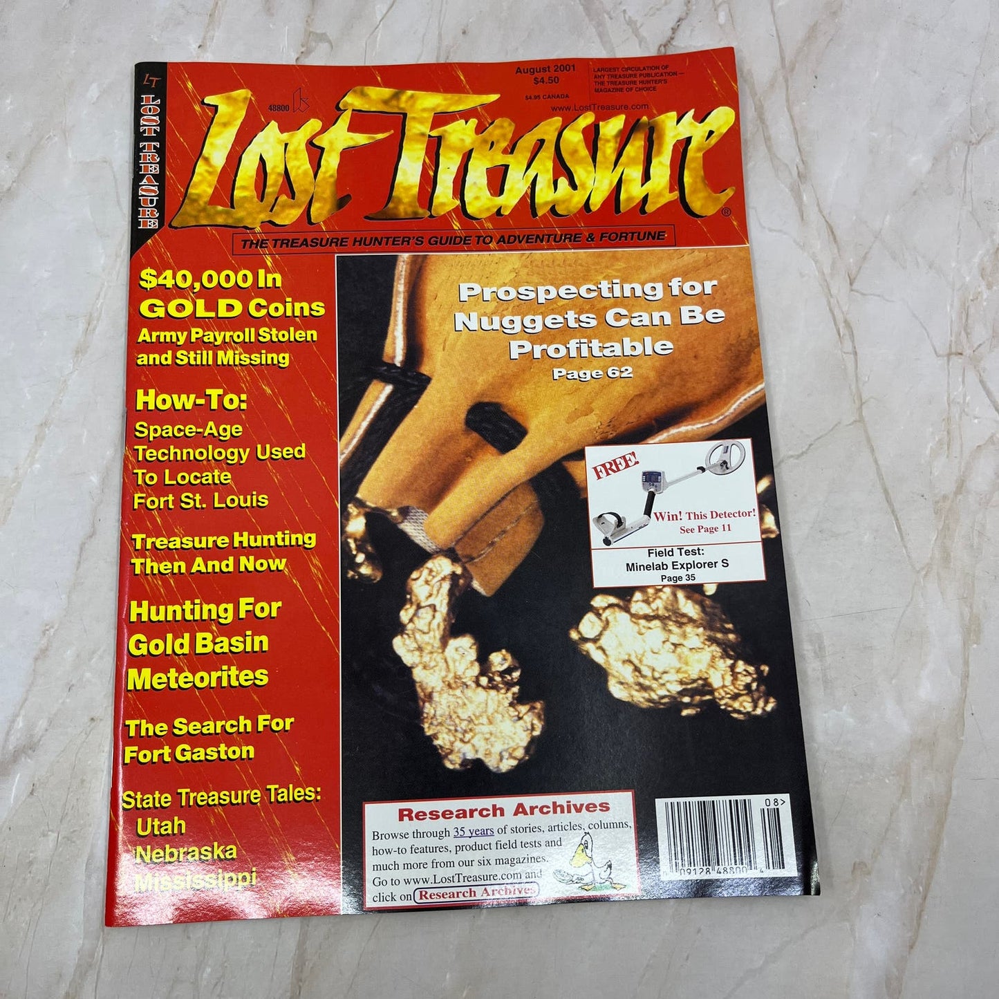 2001 Aug - Lost Treasure Magazine - Treasure Hunting Gold Prospecting M14