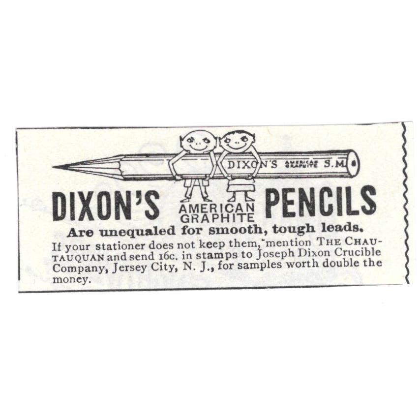 Dixon's Pencils Jersey City NJ c1890 Victorian Ad AE9-CH1