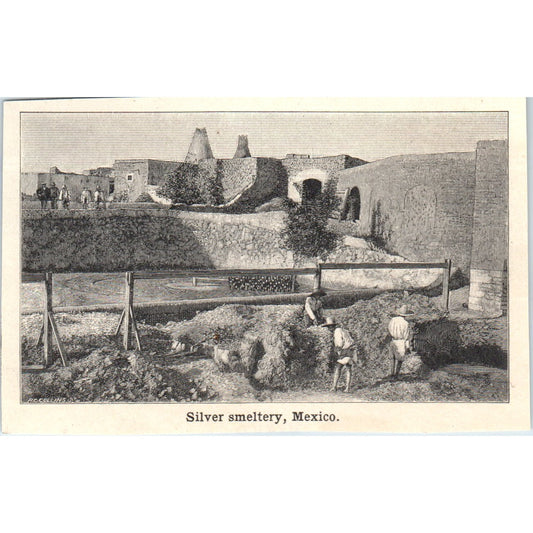 Silver Smeltery Mexico 1901 Engraving AF2-O1