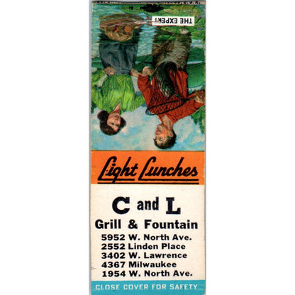 C&L Grill & Fountain Milwaukee WI Vintage Matchbook Cover SD4-Y4