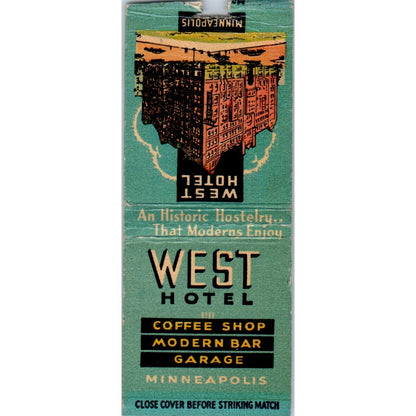 West Hotel Minneapolis Vintage Matchbook Cover SD2-Y3
