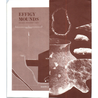 Vintage Effigy Mounds National Monument IA Map & Fold Out Travel Brochure TF4-B1