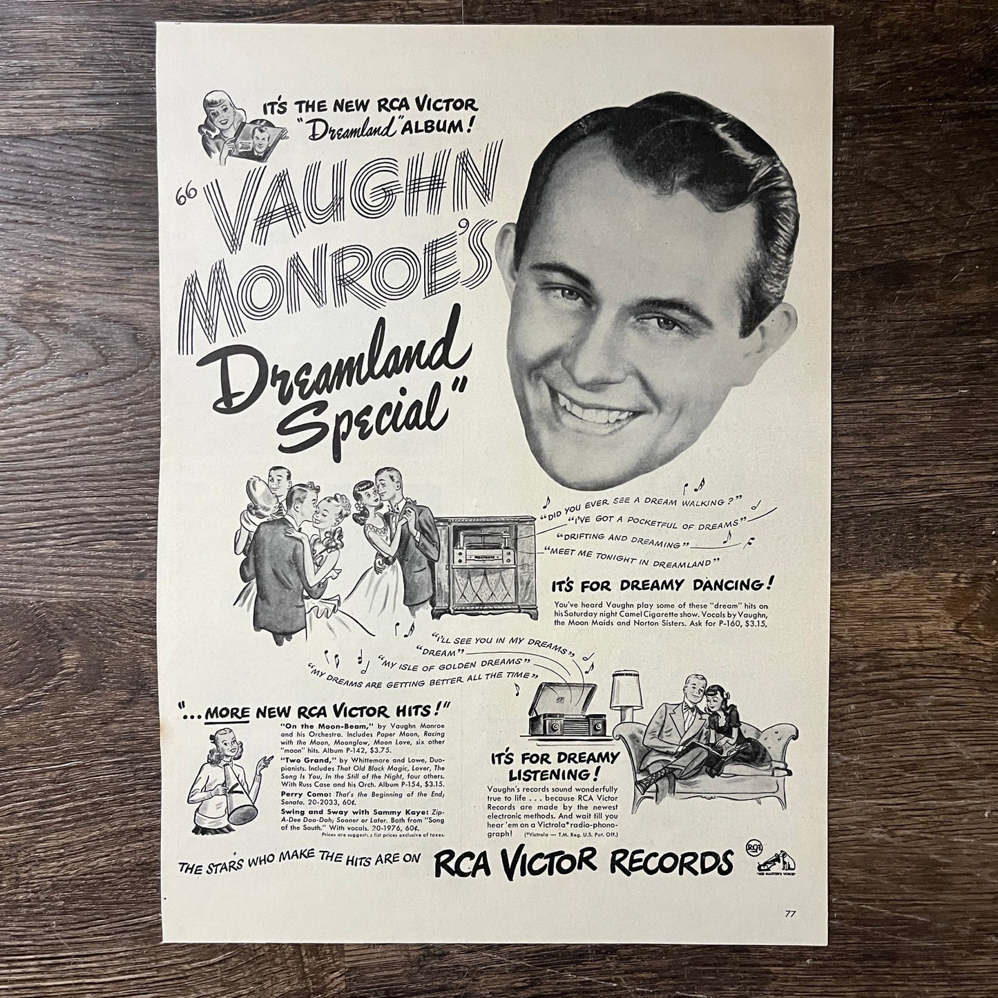 Vaughn Monroe's Dreamland Special RCA Victor Records Vtg Magazine Ad 10x14 V7