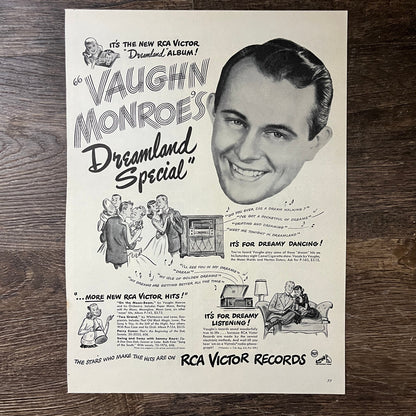 Vaughn Monroe's Dreamland Special RCA Victor Records Vtg Magazine Ad 10x14 V7