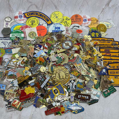 Lions Club Huge Lot Hundreds of Vintage Pins Buttons Patches and More 10+ Pounds