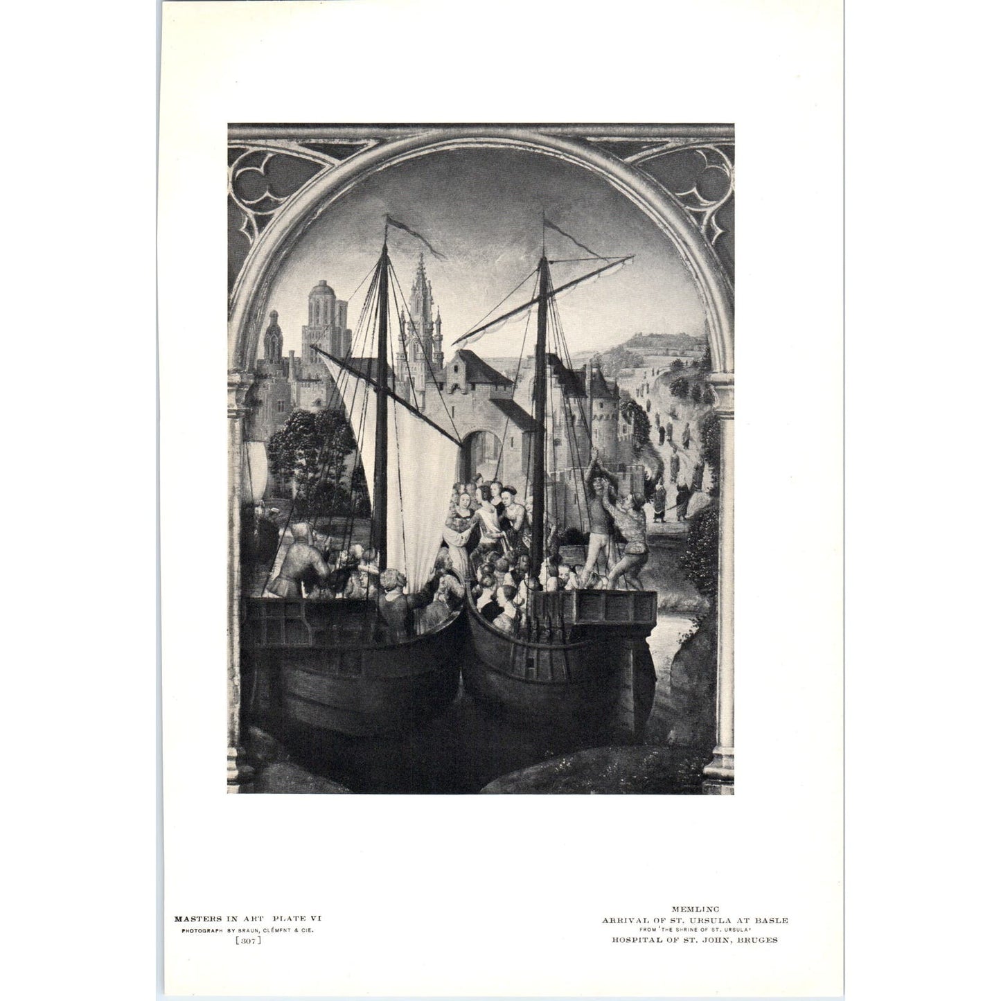Arrival of St. Ursula at Basle - Memlinc c1905 Art Print D16