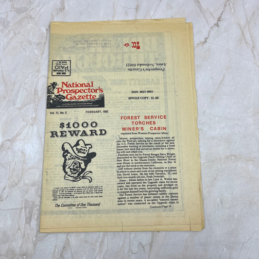 1982 Feb - The National Prospector's Gazette Newspaper - Treasure Hunting M11