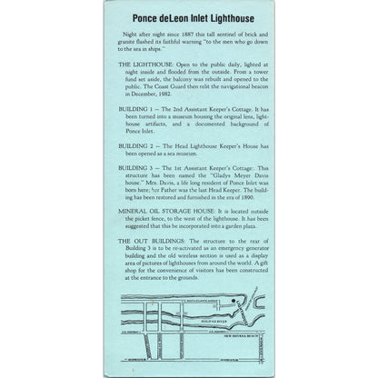 Vintage Ponce De Leon Inlet Lighthouse Ponce Inlet Florida Leaflet TF4-B3