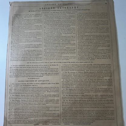 Original 1866 Physical Geography Description 2 Page Roswell Smith Engraved V27-4