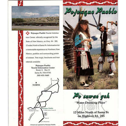 Pojoaque Pueblo Santa Fe New Mexico Vintage Fold Out Travel Brochure TH2-TB1