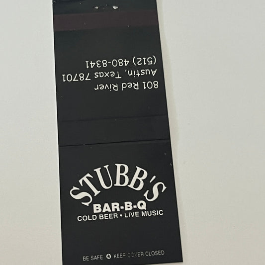 Stubb's Bar-B-Q Austin Texas Matchbook Cover TB6-MB2-4