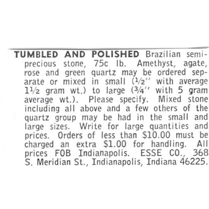 Esse Co Brazilian Semi Precious Stone Indianapolis IN 1972 Ad AF8-S20